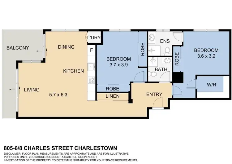 Floorplan of Homely apartment listing, 805/6-8 Charles Street, Charlestown NSW 2290