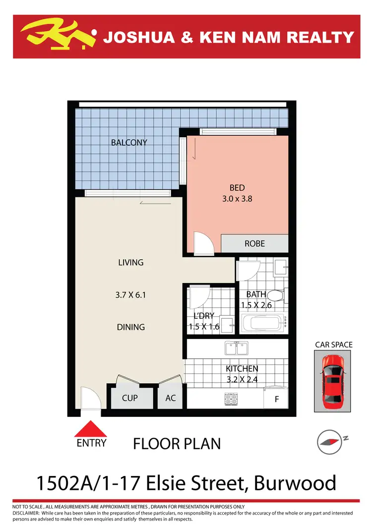 Floorplan of Homely apartment listing, A1502/1-17 Elsie Street, Burwood NSW 2134