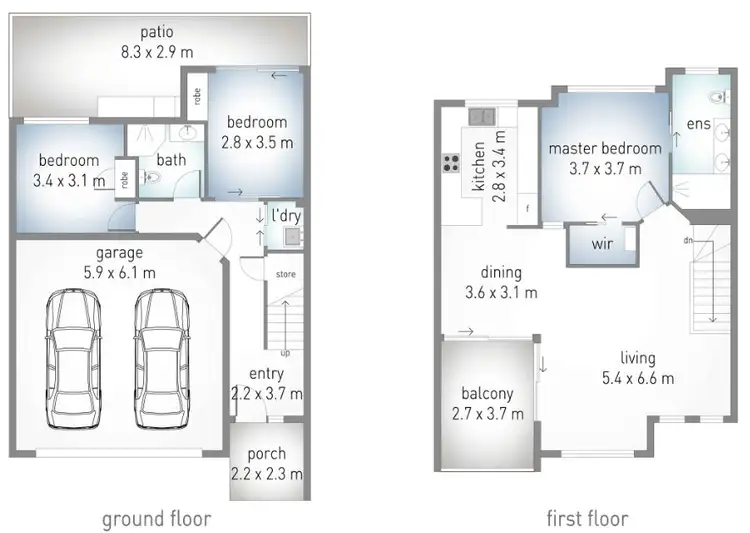 Floorplan of Homely townhouse listing, 2/35 Harley Street, Labrador QLD 4215