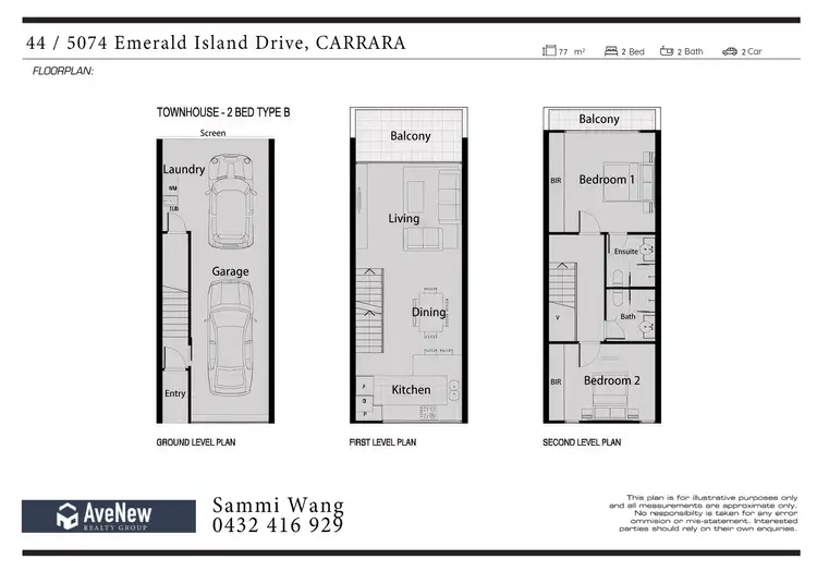 Floorplan of Homely townhouse listing, 44/5074 Emerald Island Drive, Carrara QLD 4211