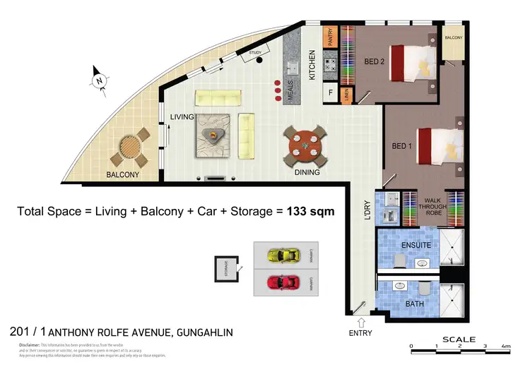 Floorplan of Homely apartment listing, 201/1 Anthony Rolfe Avenue, Gungahlin ACT 2912