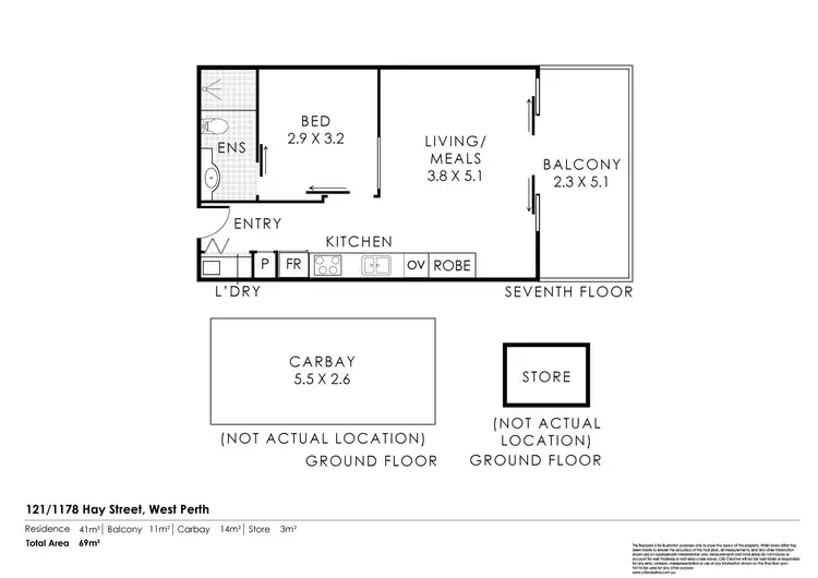 Floorplan of Homely apartment listing, 121/1178 Hay Street, West Perth WA 6005