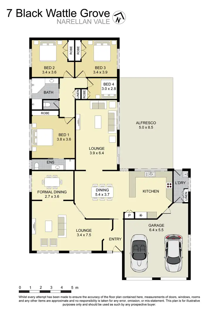 Floorplan of Homely house listing, 7 Black Wattle Grove, Narellan Vale NSW 2567