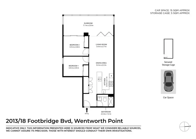 Floorplan of Homely apartment listing, 2013/18 Footbridge Boulevard, Wentworth Point NSW 2127