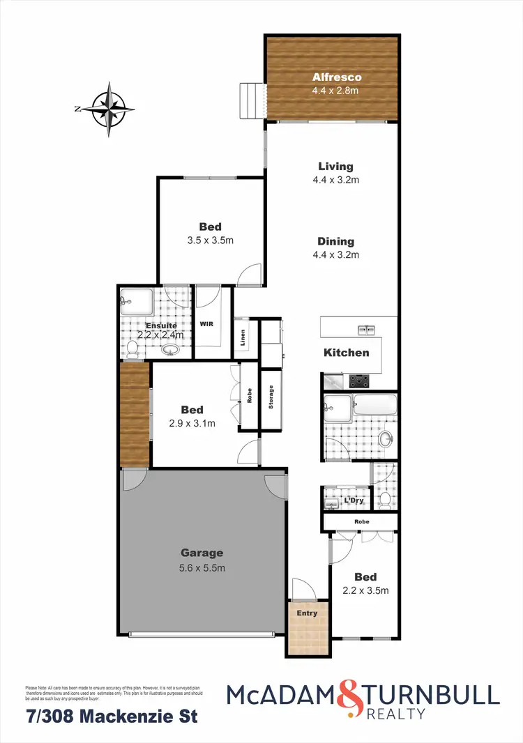 Floorplan of Homely unit listing, 7/308 Mackenzie Street, Rangeville QLD 4350