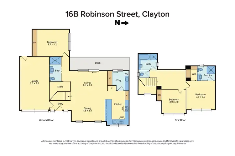 Floorplan of Homely townhouse listing, 16B Robinson Street, Clayton VIC 3168