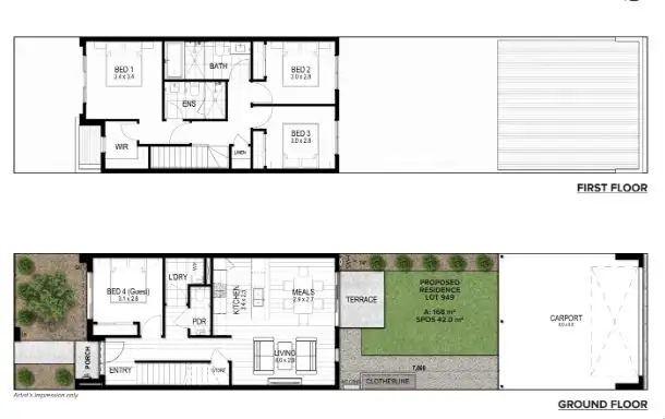 Floorplan of Homely townhouse listing, 949 Carnival Boulevard, Berwick VIC 3806