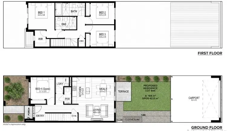Floorplan of Homely townhouse listing, 946 Carnival Boulevard, Berwick VIC 3806