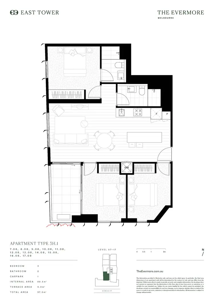 Floorplan of Homely apartment listing, 808B/58 Dorcas Street, Southbank VIC 3006