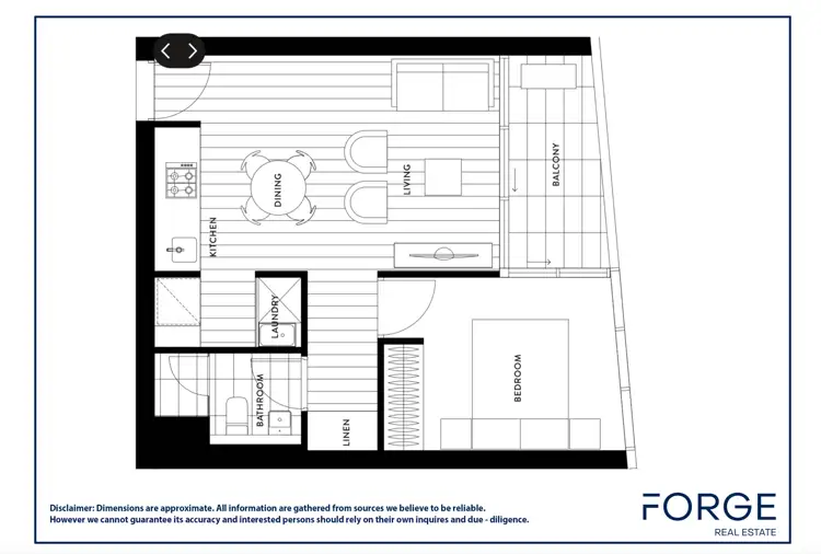 Floorplan of Homely apartment listing, 2305n/883 Collins Street, Docklands VIC 3008