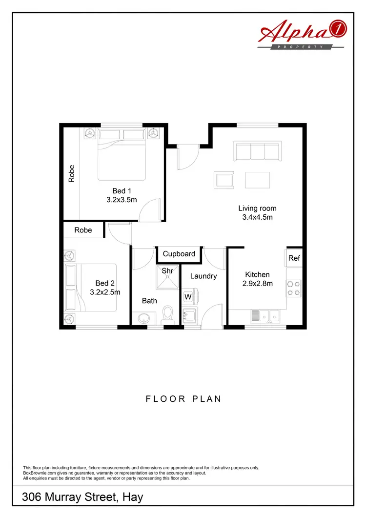 Floorplan of Homely block of units listing, 306 Murray Street, Hay NSW 2711