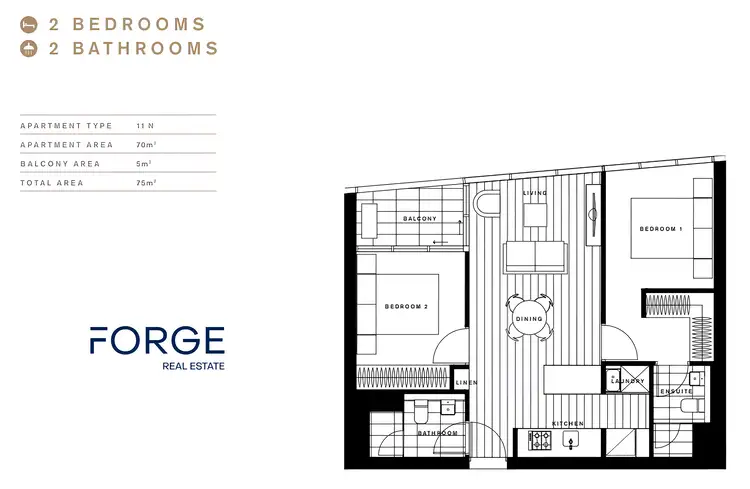 Floorplan of Homely apartment listing, 1411n/889 Collins Street, Docklands VIC 3008