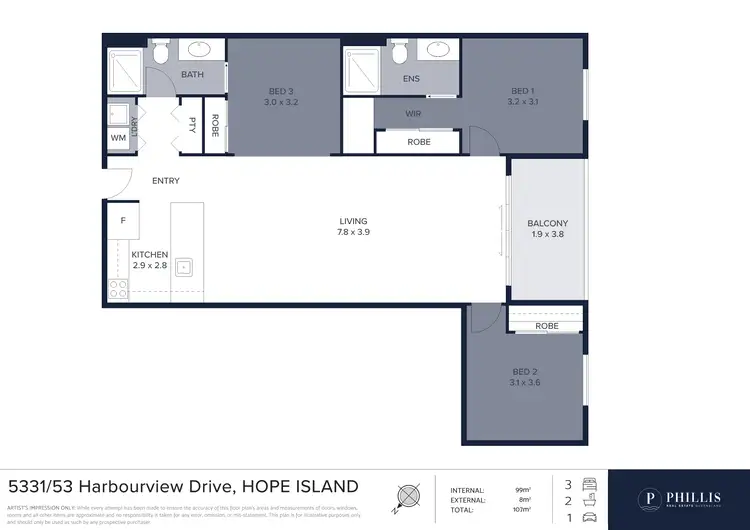 Floorplan of Homely unit listing, 5331 Harbourview Drive, Hope Island QLD 4212