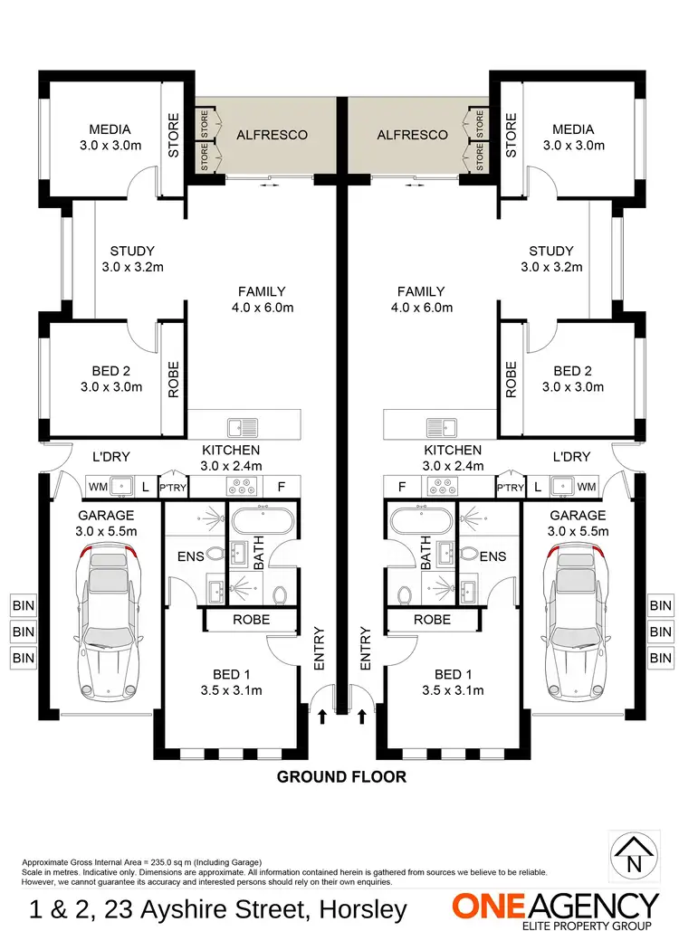 Floorplan of Homely semi-detached listing, 2/23 Ayshire Street, Horsley NSW 2530