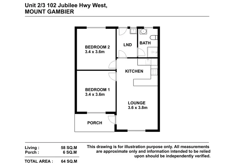 Floorplan of Homely flat listing, 1-4/102 Jubilee Highway West, Mount Gambier SA 5290