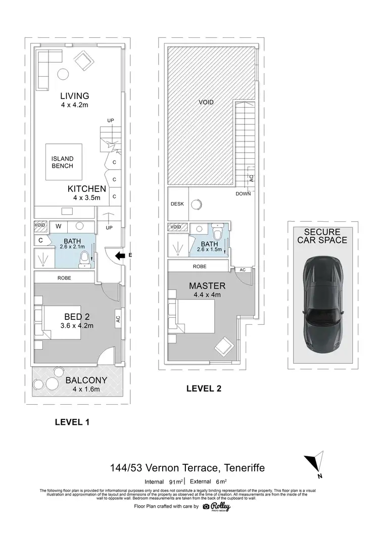 Floorplan of Homely apartment listing, 144/53 Vernon Terrace, Teneriffe QLD 4005