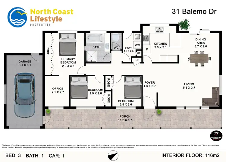 Floorplan of Homely house listing, 31 Balemo Drive, Ocean Shores NSW 2483