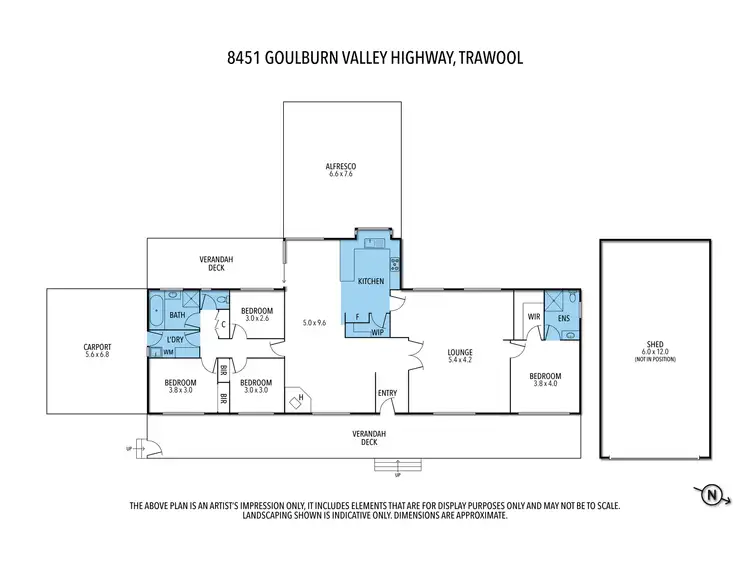 Floorplan of Homely rural property listing, 8451 Goulburn Valley Highway, Trawool VIC 3660