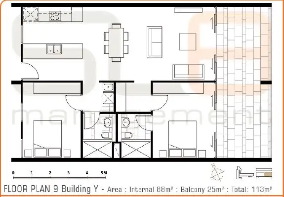 Floorplan of Homely apartment listing, 255/8 Musgrave Street, West End QLD 4101