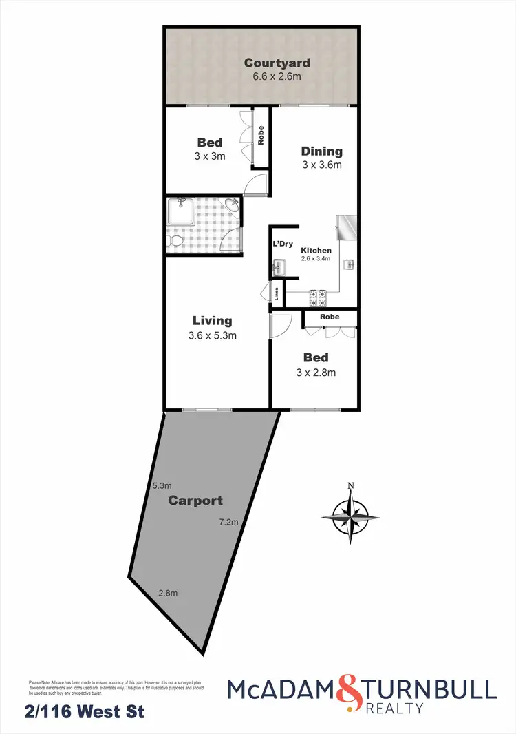 Floorplan of Homely unit listing, 2/116 West Street, Toowoomba City QLD 4350