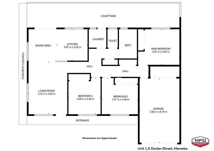 Floorplan of Homely unit listing, 1/5 Donlen Street, Mareeba QLD 4880