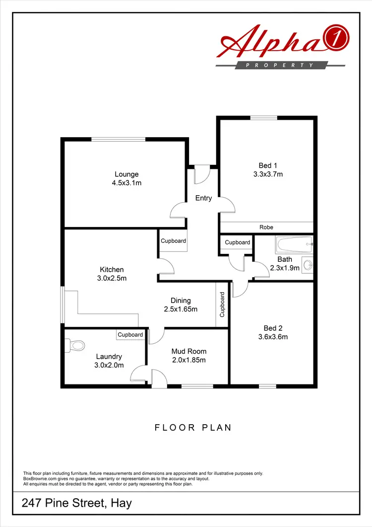 Floorplan of Homely house listing, 247 Pine Street, Hay NSW 2711