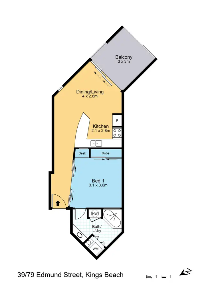 Floorplan of Homely apartment listing, 39/79 Edmund Street, Kings Beach QLD 4551