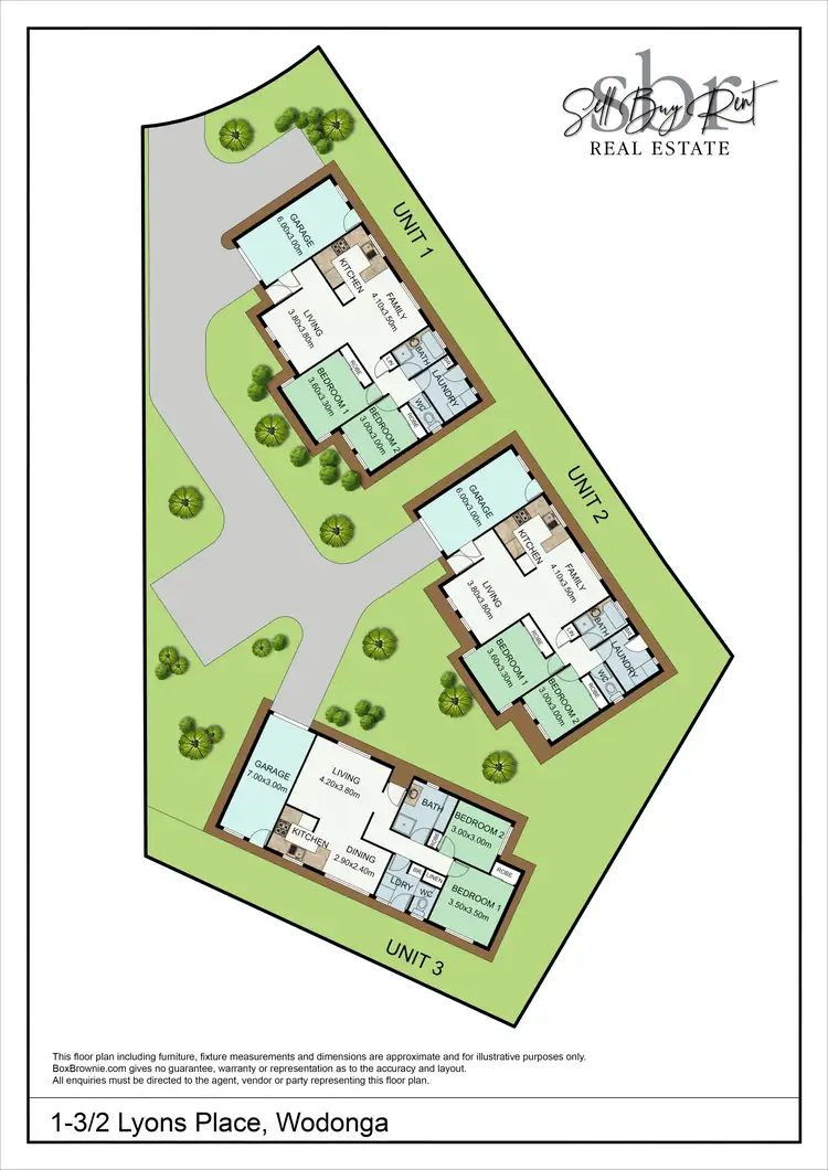 Floorplan of Homely block of units listing, 1-3/2 LYONS PLACE, Wodonga VIC 3690