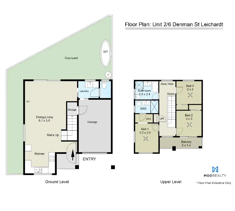Floorplan of Homely unit listing, 2/6 Denman Street, Leichhardt QLD 4305