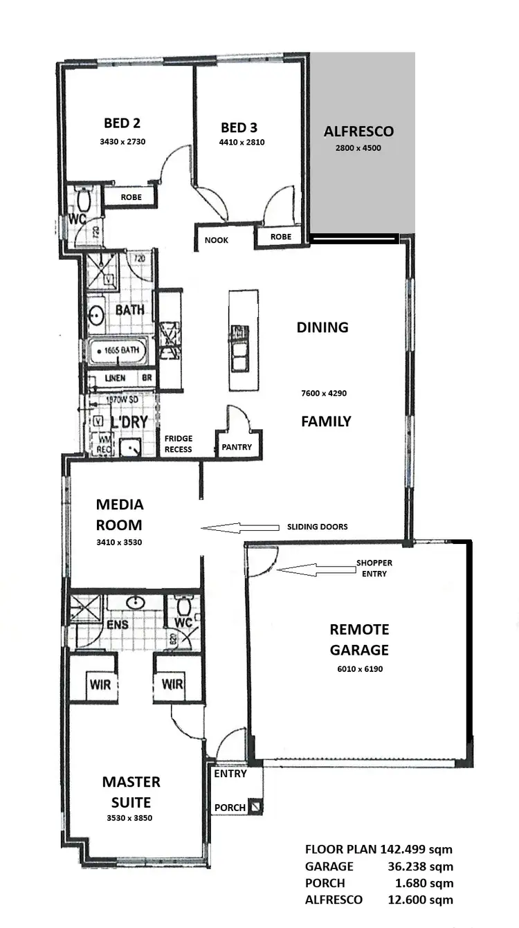 Floorplan of Homely house listing, 6 Monica Crescent, Dayton WA 6055