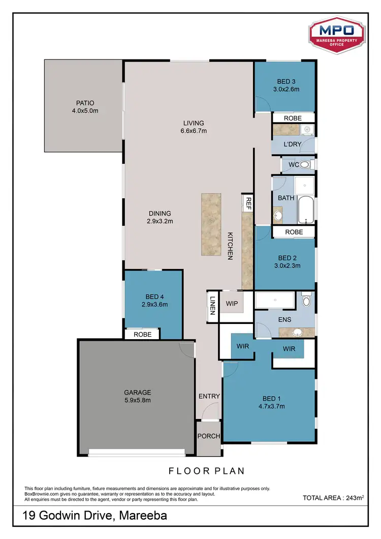 Floorplan of Homely house listing, 19 Godwin Drive, Mareeba QLD 4880