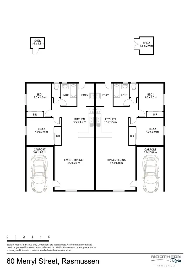 Floorplan of Homely semi-detached listing, 60 Merryl Street, Rasmussen QLD 4815