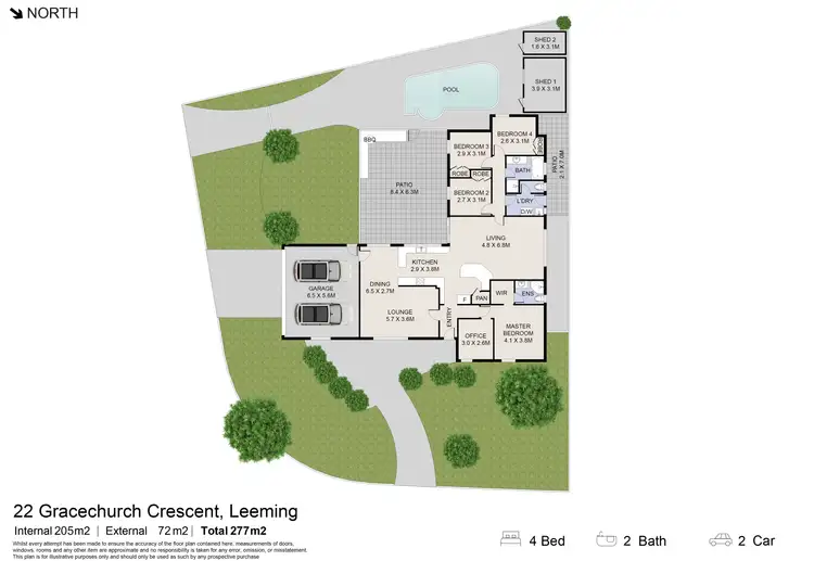 Floorplan of Homely house listing, 22 Gracechurch Crescent, Leeming WA 6149