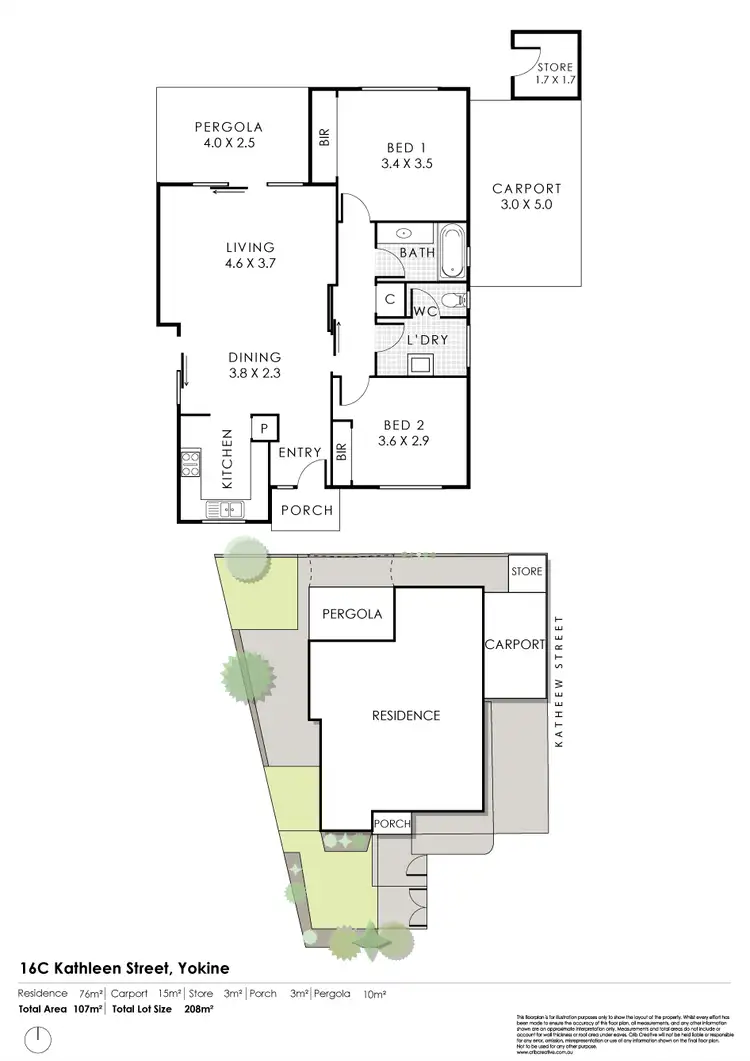 Floorplan of Homely villa listing, 16C Kathleen Street, Yokine WA 6060