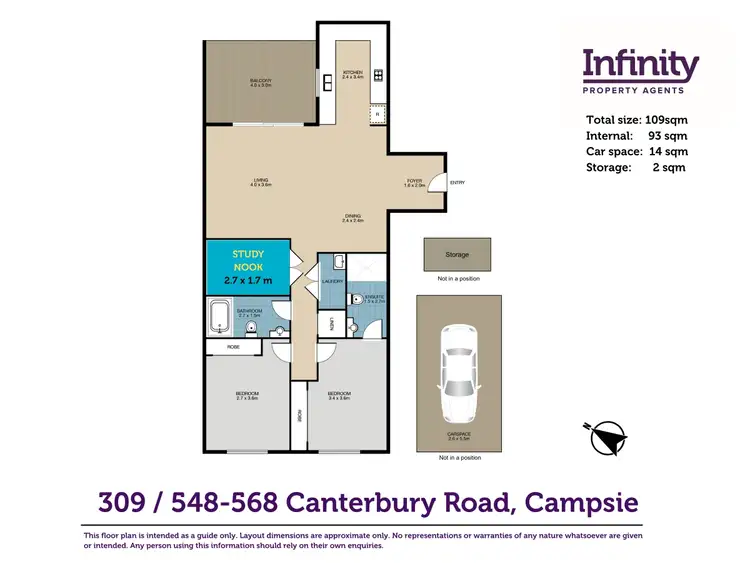 Floorplan of Homely apartment listing, 309/548-568 Canterbury Road, Campsie NSW 2194