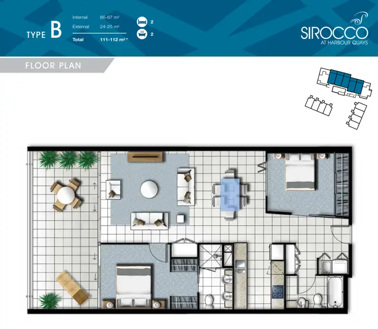 Floorplan of Homely apartment listing, 406/3 Compass Drive, Biggera Waters QLD 4216
