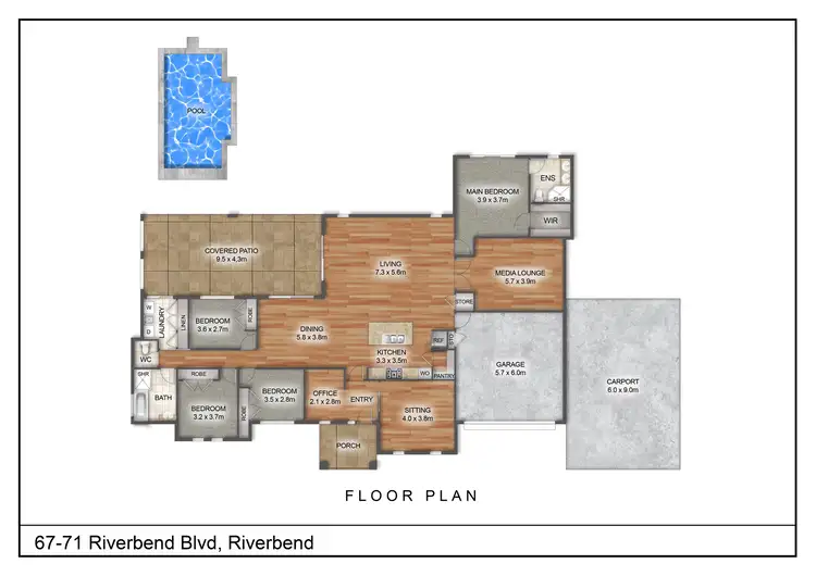 Floorplan of Homely house listing, 67-71 Riverbend Boulevarde, Riverbend QLD 4280