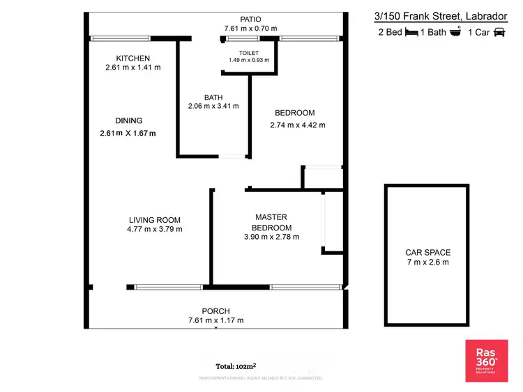 Floorplan of Homely villa listing, 3/150 Frank Street, Labrador QLD 4215