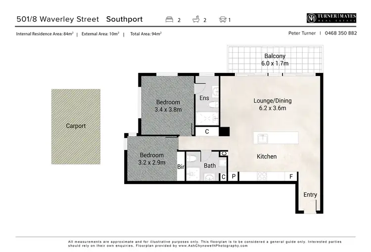 Floorplan of Homely apartment listing, 501/8 Waverley Street, Southport QLD 4215