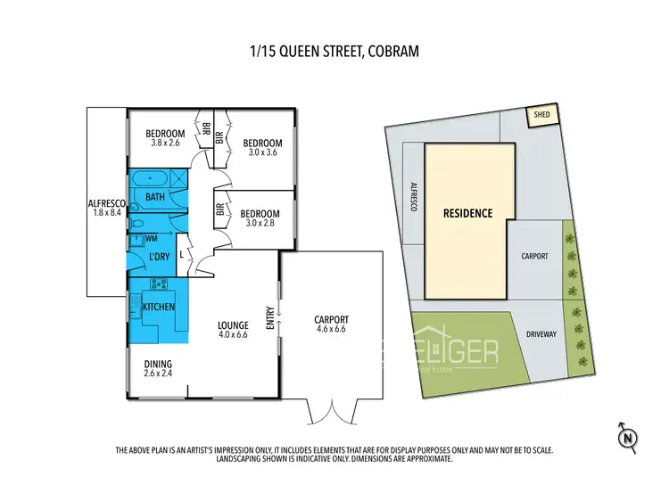 Floorplan of Homely unit listing, 1 - 2/15 Queen Street, Cobram VIC 3644