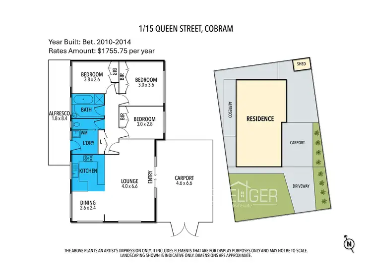 Floorplan of Homely unit listing, 1 - 2/15 Queen Street, Cobram VIC 3644