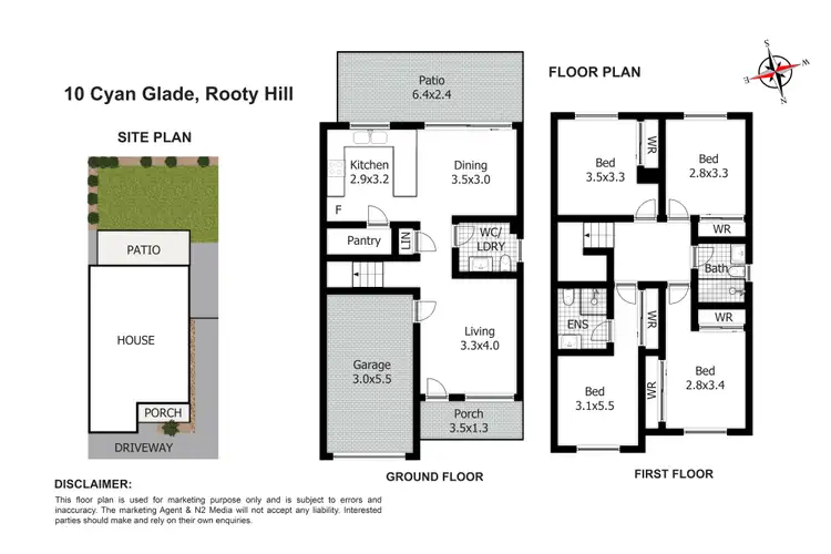 Floorplan of Homely townhouse listing, 10 Cyan Glade, Rooty Hill NSW 2766