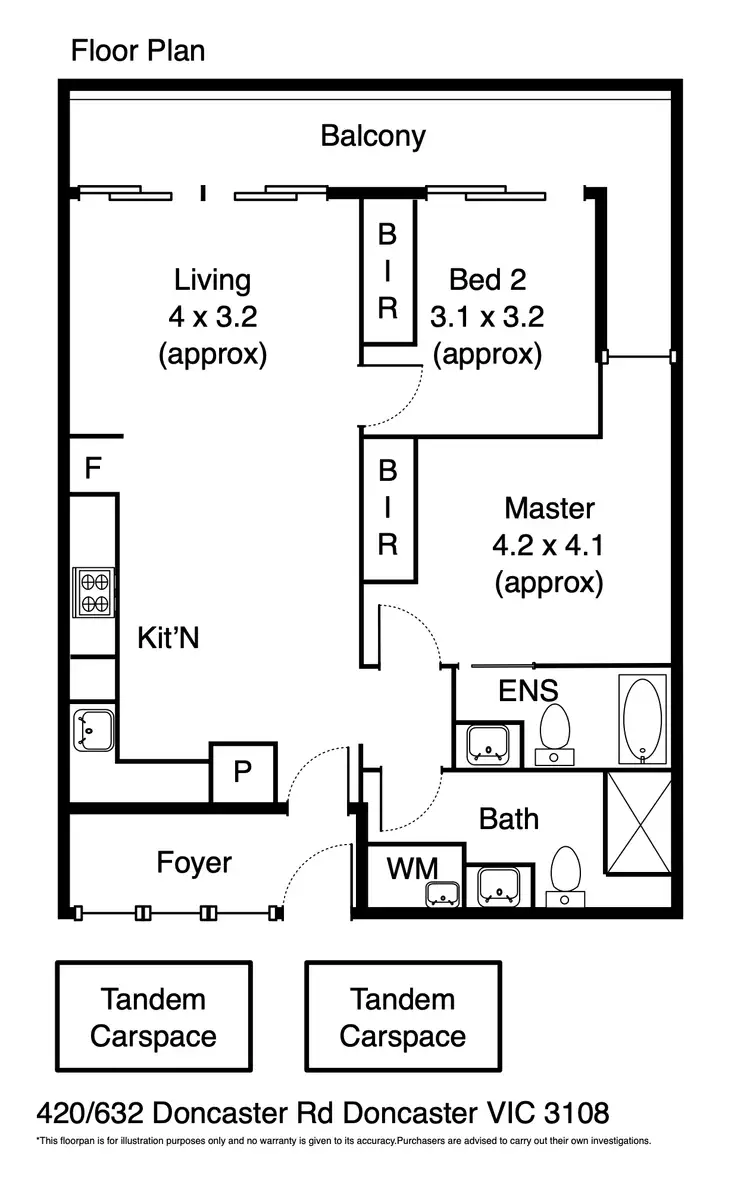 Floorplan of Homely apartment listing, u 420/632 Doncaster Road, Doncaster VIC 3108