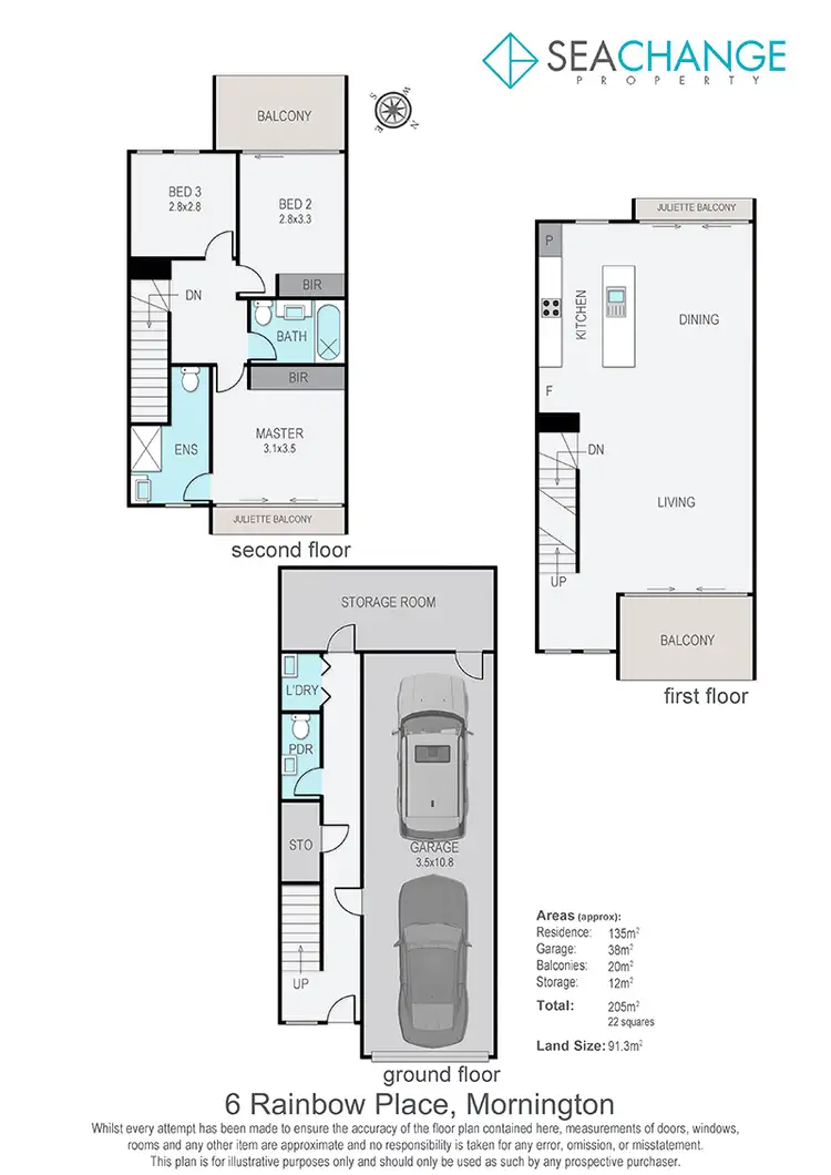 Floorplan of Homely house listing, 6 Rainbow Place, Mornington VIC 3931