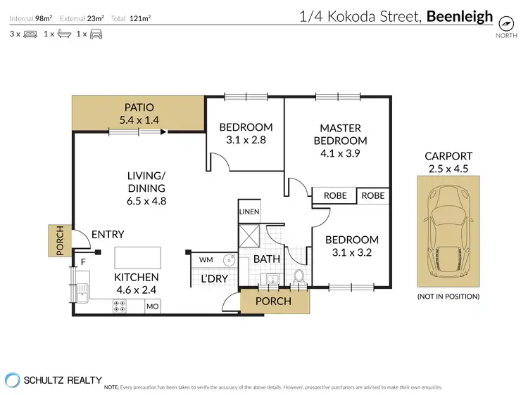 Floorplan of Homely unit listing, 1/4 Kokoda Street, Beenleigh QLD 4207