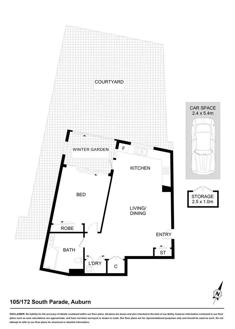 Floorplan of Homely apartment listing, 105/172 South Parade, Auburn NSW 2144