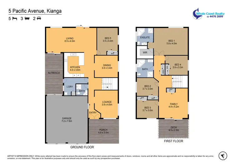 Floorplan of Homely house listing, 5 Pacific Avenue, Kianga NSW 2546