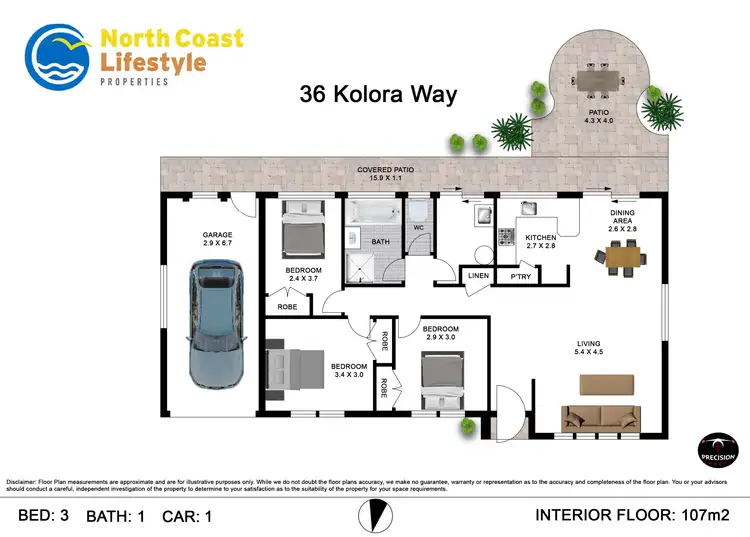 Floorplan of Homely house listing, 36 Kolora Way, Ocean Shores NSW 2483