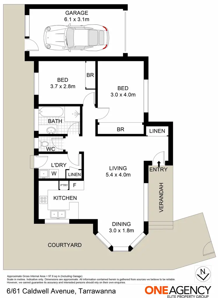 Floorplan of Homely villa listing, 6/61-65 Caldwell Avenue, Tarrawanna NSW 2518