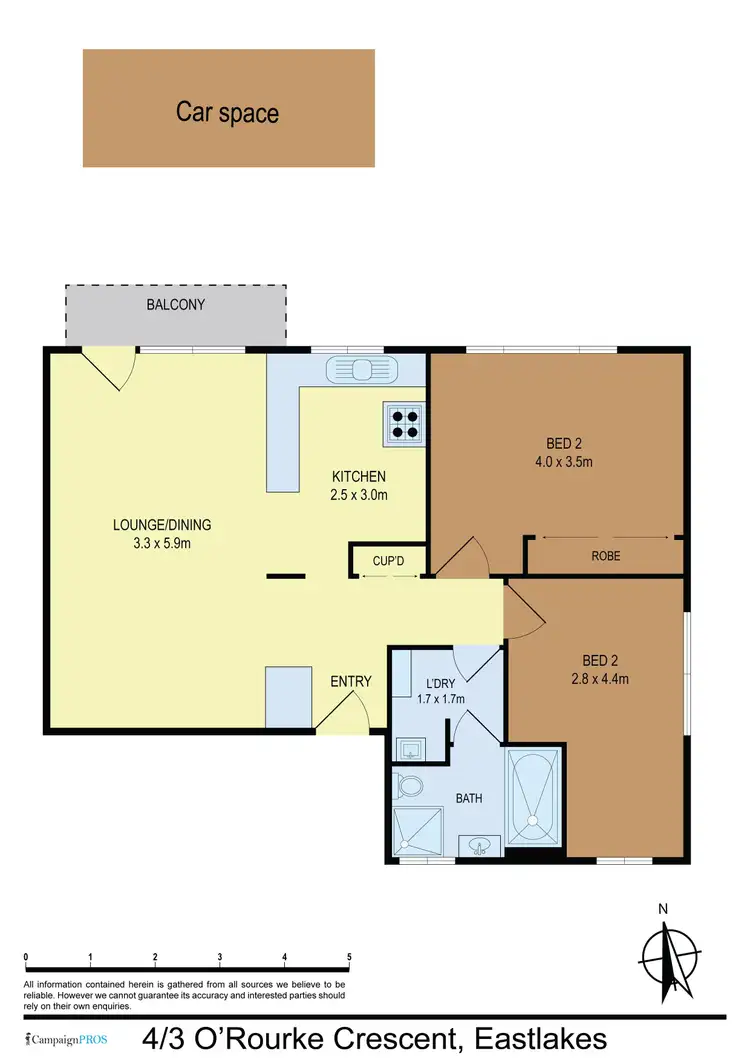 Floorplan of Homely apartment listing, 4/3 O'Rourke Crescent, Eastlakes NSW 2018